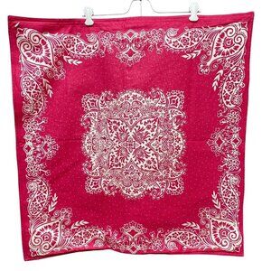 TOMMY HILFIGER Pink Euro Sham Bandana Print Boho Cotton Canvas Zip Cover Dorm